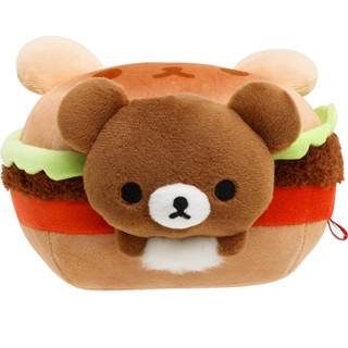 ตุ๊กตา Rilakkuma Diner - Fast Food Series แบบ Hamburger Chairoikoguma ขนาด 10 x 15 x 15 ซม.