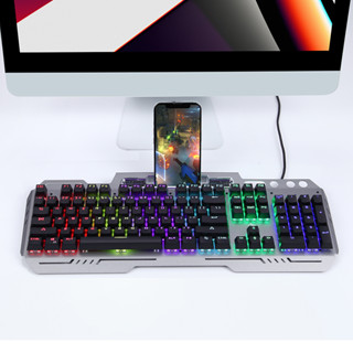 MS 831 แป้นพิมพ์เครื่องกลโลหะ RGB Luminous Mechanical Gaming Keyboard