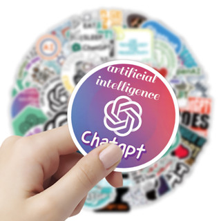 พร้อมส่ง CHATGPT OPENAI  GPT INTERNET AI sticker สติกเกอร์กันน้ำรูปแบบที่แตกต่างกัน 50ชิ้น