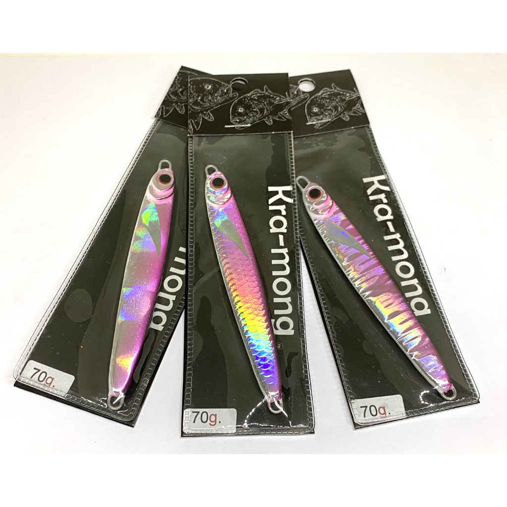 A-014 สีชมพู เหยื่อจิ๊กกิ้ง ไลท์จิ๊กกิ้ง สปีดจิ๊ก Jigging เหยื่อตกปลาโลหะ เหยื่อตกปลาทะเล นน.25-60 กรัม