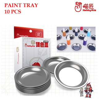 [HOBBY MIO] PAINT TRAY METAL COLOUR PALETTE PLATE 10 PCS