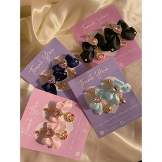 ต่างหูสไตล์เจ้าหญิง Princess Earrings มีทั้งเเบบเจาะเเละหนีบ งานHandmadeของทางร้าน