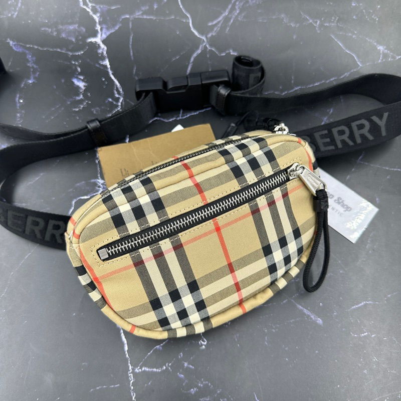 Burberry  belt bag / bum bag sal cannon vintage check กระเป๋า คาดอก คาดเอว เบอร์เบอรี่ ของแท้ ผู้หญิง ผู้ชาย ของขวัญ