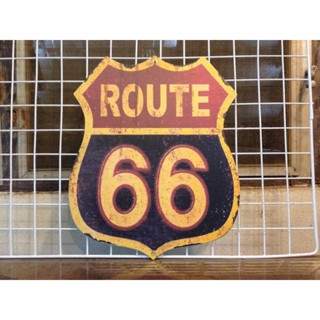 ป้าย Route66 ป้ายไม้ ขนาด 29x38 cm.