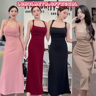 𝐆 𝐨 𝐨 𝐝 𝐥 𝐮 𝐜 𝐤 𝐬 𝐡 𝐨 𝐩 sexy dress  เดรสยาว เดรสเซกซี่ ด้านหลังไขว้ห่วงผูกหลัง เย็บตีเกล็ดหน้าอก เซกซี่มาก งานตามหา