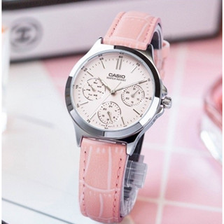 นาฬิกา CASIO แท้ รุ่น LTP-V300L นาฬิกาผู้หญิง สายหนัง หน้าปัด 3วง ของแท้ 100% รับประกันสินค้า 1 ปีเต็ม
