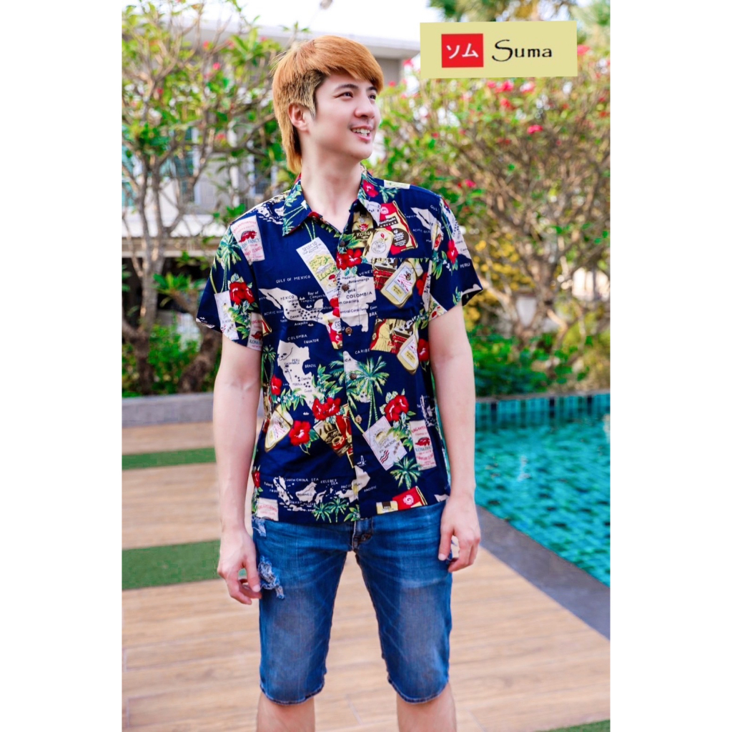 Hawaii shirt Vintage Rayon เสื้อฮาวาย เสื้อเชิ้ตวินเทจ ผ้าเรยอน ผ้านิ่มสบาย เกรดพรีเมี่ยม