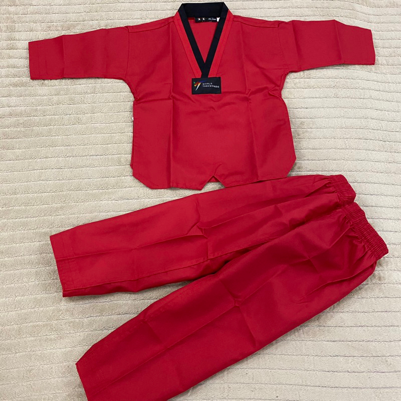A6# ไซส์100-180 ชุดเทควันโด้สีแดง ชุดเทควันโด ชุดเทควันโด้เด็ก ชุดเทควันโด้ผู้ใหญ่ ชุดสีเทควันโด แดง ชุดเทควันโดสีแดง - รูปที่ 4