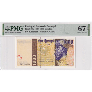 Portugal 1000 Escodos 1996 P 188a Superb Gem UNC PMG 67 EPQ