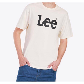 LEE เสื้อยืดสีครีมผู้ชาย ผ้านุ่มใส่สบาย ของแท้จากShop 100%