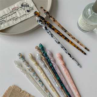 ปิ่นปักผม ลายหินอ่อน ขนาด 17.5cm ดีไซน์เก๋ สไตส์เกาหลี ปิ่นผม ปิ่นปักผม