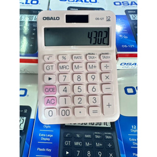 เครื่องคิดเลข 12หลัก os 12T tax 2ระบบภ่านและแสง ขนาด9.8cm*13.5cm