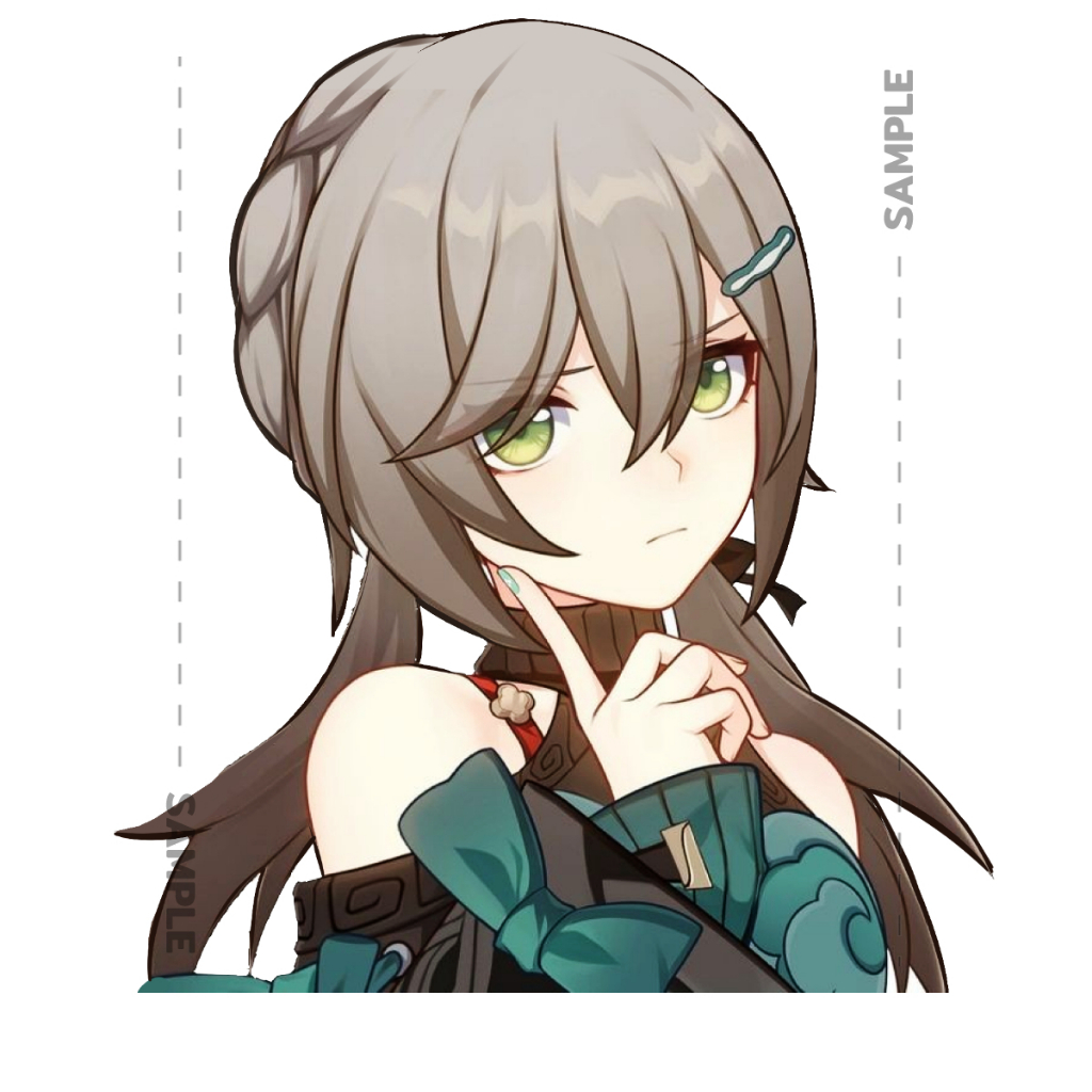 Qingque Honkai star rail สติกเกอร์ 2 แผ่น Stickers Honkai