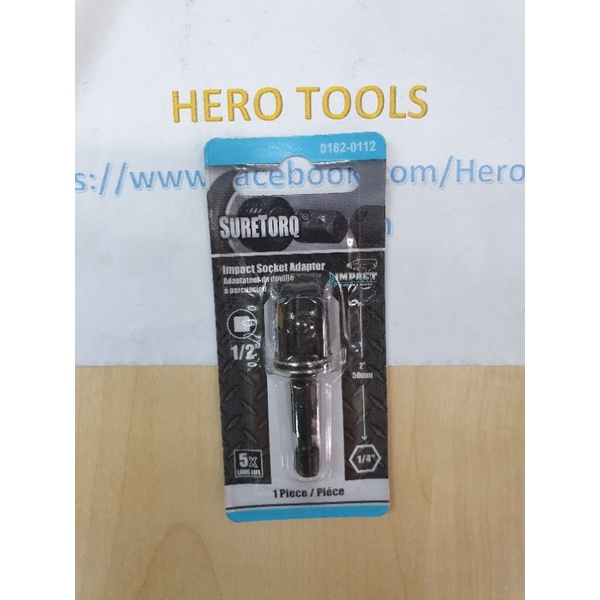 Suretorq ดอกไขควงลม แกนต่อลูกบ๊อก อะแดปเตอร์แกนต่อลูกบ๊อก รุ่น IMPACT 4หุน 1/2 ยาว 50มิล
