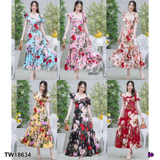 TW18634 Maxi Dress เดรสยาวเปิดไหล่