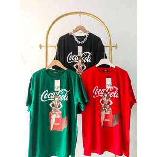 พร้อมส่ง🧸เสื้อยืดโอเวอร์ไซส์ ซาร่า coca cola