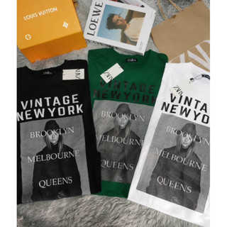 พร้อมส่ง🧸เสื้อยืดโอเวอร์ไซส์ ซาร่า vintage newyork