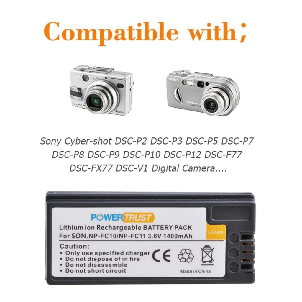 พร้อมส่ง แบตเตอรี่กล้องโซนี่ SONY NP-FC10/ NP-FC11 3.6V 1400mAh