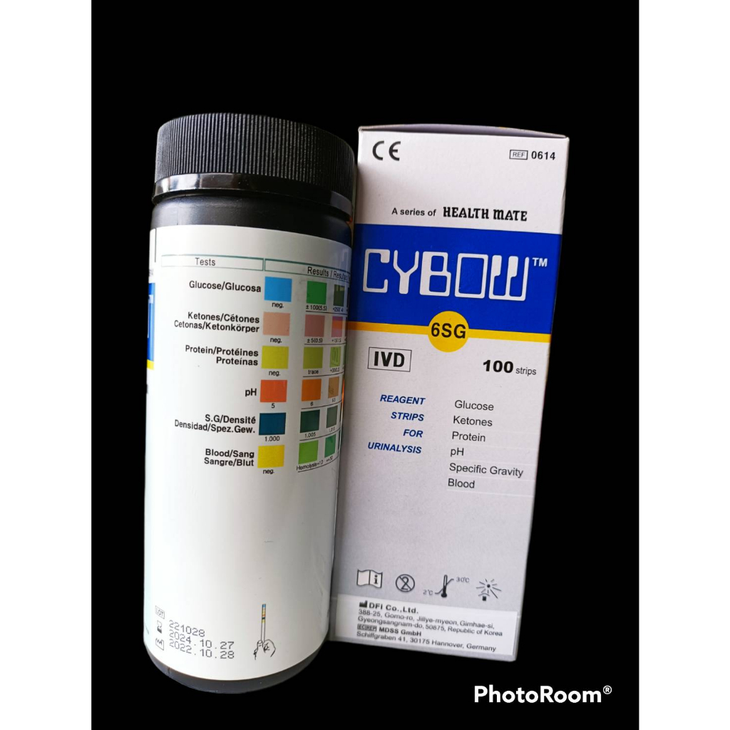 CYBOW6 ที่ตรวจปัสสาวะ 6 แถบ ชุดตรวจปัสสาวะ ที่ตรวจคีโตน ยูรีนสตริป ที่ตรวจกลูโกส โปรตีน คีโตน พีเอช