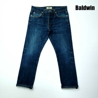 ยีนส์ Baldwin ริมแดง เอว 32 ผ้าด้าน สีเข้ม ขากระบอกเล็ก Made in USA