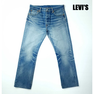 ยีนส์ลีวายส์ Levis 501 เอว 34 ผ้าด้าน สีฟอก เฟดสวย ขากระบอกตรง