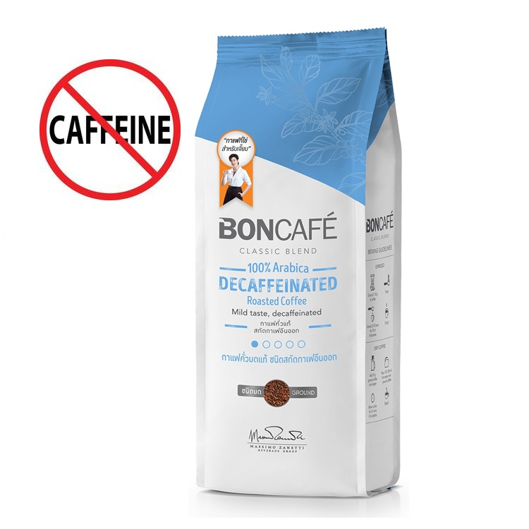 กาแฟไม่มีคาเฟอีน DECAF ROASTED COFFEE GROUND  DECAFENINATED ROAST COFFEE GROUND BONCAFE 250G
