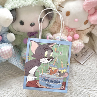 พร้อมส่งในไทย ถุงกระดาษ ของขวัญวันเกิด ทอมแอนด์เจอรี่ Tom&amp;Jerry ถุงกระดาษหูหิ้ว ถุงของขวัญ ถุงใส่ของ ถุงกระดาษน่ารัก