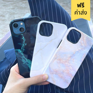 พร้อมส่ง เคสไอโฟนทุกรุ่น iPhone 14 Pro Max,14 Pro, 14 เคสกันกระแทก | เคส 2 ชั้น | เคสลายหินอ่อน สีขาว สีชมพู