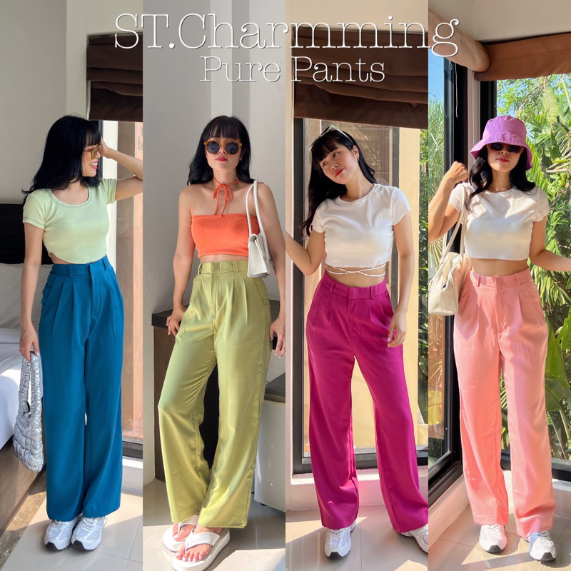 St.Charmming 'Pure pants' กางเกงขายาวเอวสูง รุ่นเพรียว