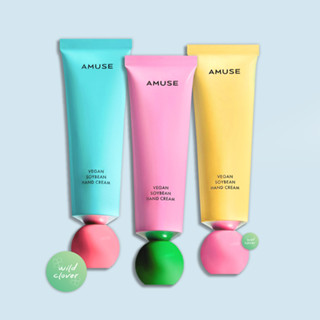 🍀 AMUSE : แท้พร้อมส่ง exp.2025 vegan soybean hand cream ; unstress energy pleasure 50ml