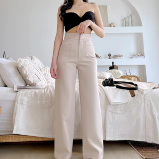 กางเกงขายาว ทรงกระบอกกลาง กระเป๋าคู่หน้า รุ่น P2 มีไซส์ XS-3XL