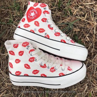 รองเท้า Converse Chuck Taylor Lift Valentines Day Lips Women ส่งฟรี