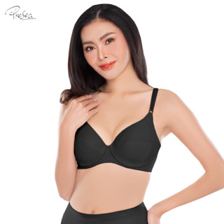 Presea  บราเต้าเรียบ มีโครงแบบอ่อน Comfort bra สีดำ MA1702