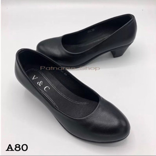 ⭐️พร้อมส่ง⭐️รองเท้าคัชชู V&amp;C รุ่น A80 หนังนิ่ม ไซส์ 36-40