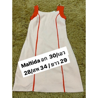 💥sales💥  💥Orange Maltida Minidress Size S สีสดใสผ้าดีคัทติ้งเนี้ยบบ ของแท้งานดีมีซับใน ได้ไปคุ้ม