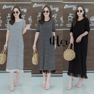 🌈🌿🌸🌼🌺🤎🧡🇰🇷 Knit Stripe Sui Maxi Dress