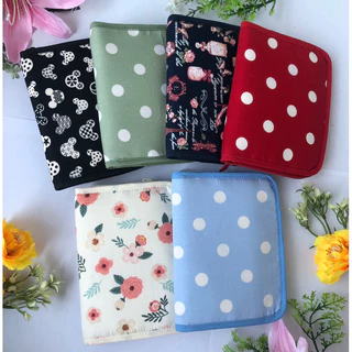 pnp กระเป๋าสตางค์ใบสั้นแฮนด์เมด กุ้นขอบสีล้วนไม่มีลวดลาย