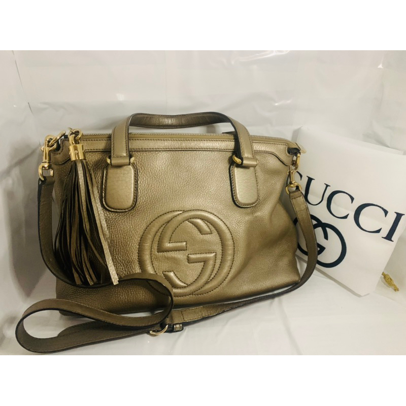 กระเป๋าสะพาย Gucci soho Champaign gold  bag
