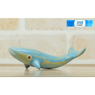 ตุ๊กตาไม้แกะสลัก ปลาวาฬจิ๋ว น่ารัก ไม้พญาสัตบรรณ หัตถกรรม ไทย Wooden Doll Whale Handmade Craft Model OTOP Thailand