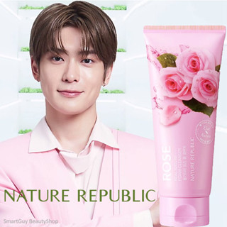 Nature Republic REAL NATURE ROSE FOAM CLEANSER 150ML คลีนซิ่งโฟมทำความสะอาดผิวหน้าสูตรพิเศษจากเกาหลีของแท้พร้อมส่ง