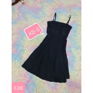 Used🔴Size XS-S🔴Dress ดำล้วน ชายระบาย 2 ชั้น