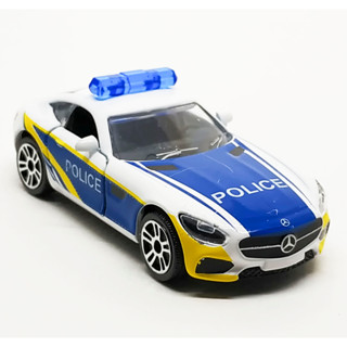 รถเหล็กมาจอเร็ต Majorette Mercedes Benz AMG GT- Police สีขาว/ฟ้า ล้อแบบ D5S ขนาด 1/64 ยาว 8 cm มือสอง #001