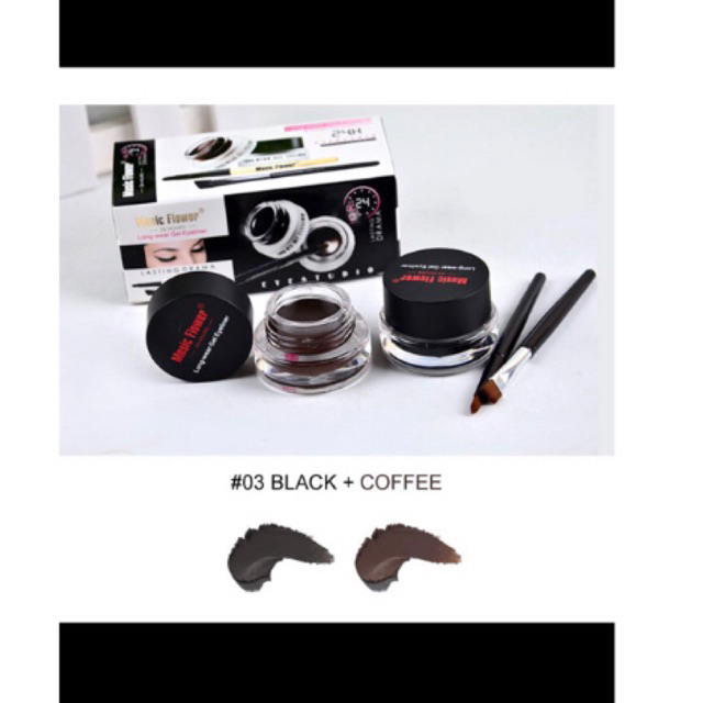 เขียนคิ้ว + อายไลเนอร์ 2 ตลับ กันน้ำ 24 ชม.music flower