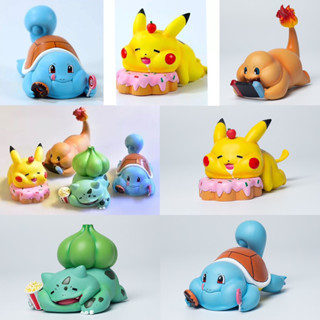 โปเกม่อน น้อนอ้วน โมเดล ฟิกเกอร์ GK Pokemon Fat Foodie Otaku Series (Pikachu / Squirtle / Charmander / Bulbasaur)