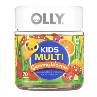 OLLY Kids Multi Gummy Worms Sour Fruit Punch 70 Gummies