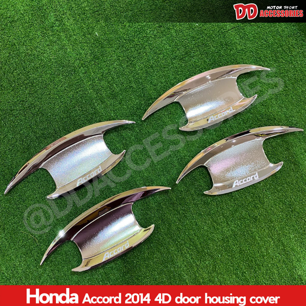 เบ้ามือเปิดประตู Honda Accord 2014 สีโครเมียม กันรอยประตู เบ้ามือเปิด เบ้ามือจับ LK