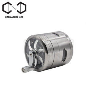 [ส่งไว] ที่บดขนาด 63 มม 4 ชั้น มีที่หมุน Black Hand Crank Metal Grinder เครื่องบดสมุนไพร ส่งจากไทย ที่บดสมุนไพร