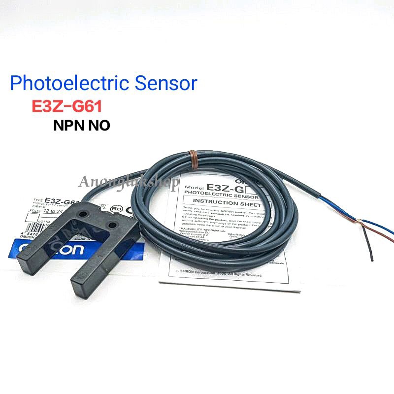 E3Z-G61 Photoelectric sensor, slot housing, infrared LED, single through-beam, 25 mm, NPN, Light-ON/