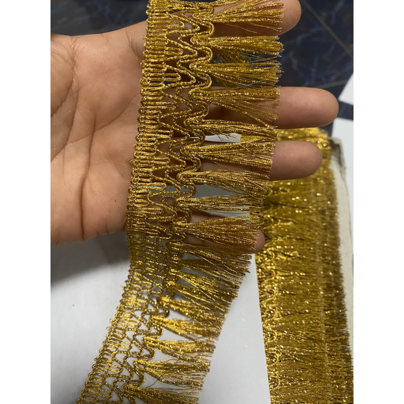 ยกพับ18หลา เทปทองตกแต่ง ลูกไม้ชายครุย - รูปที่ 4