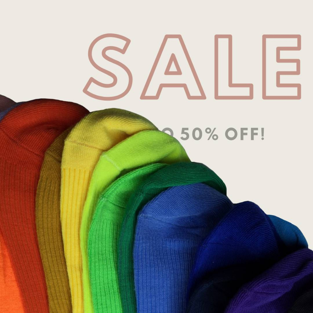 พร้อมส่ง🔥 ถุงเท้าข้อกลางสีพื้น 20 สี สีสดมาก เรืองแสง นีออน สไตล์เกาหลี